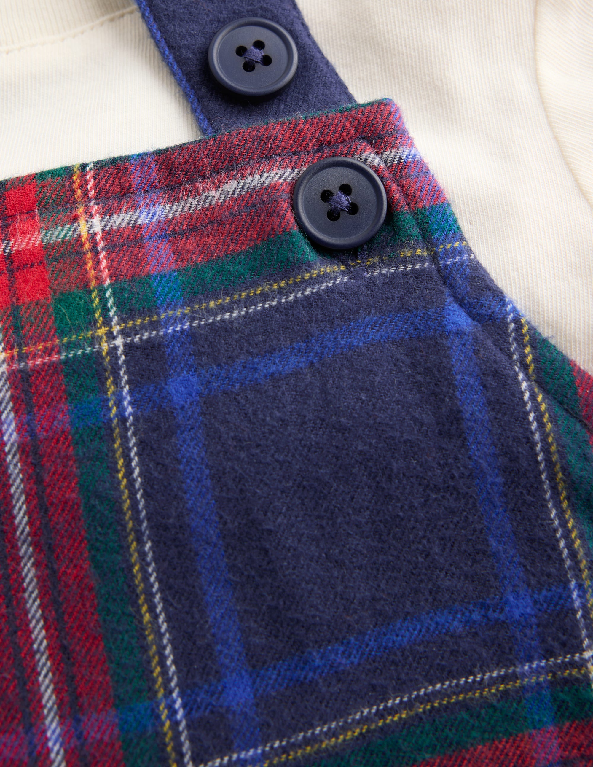 Front Pocket Romper Set-Navy Check - Image 3