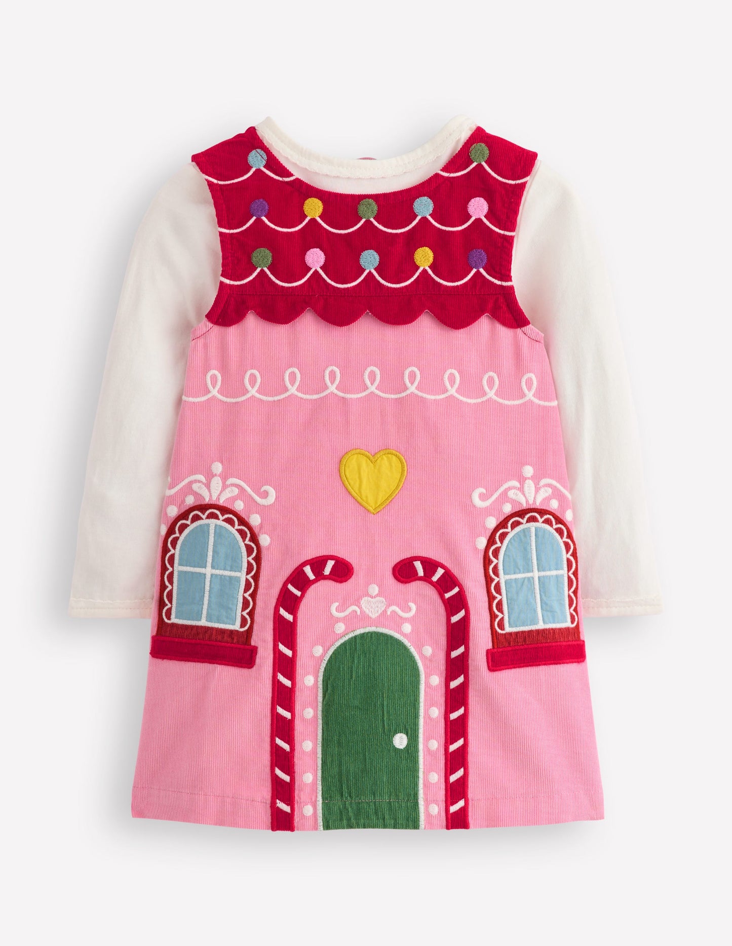 Originelles Cordkleid im Set-Lebkuchenhaus