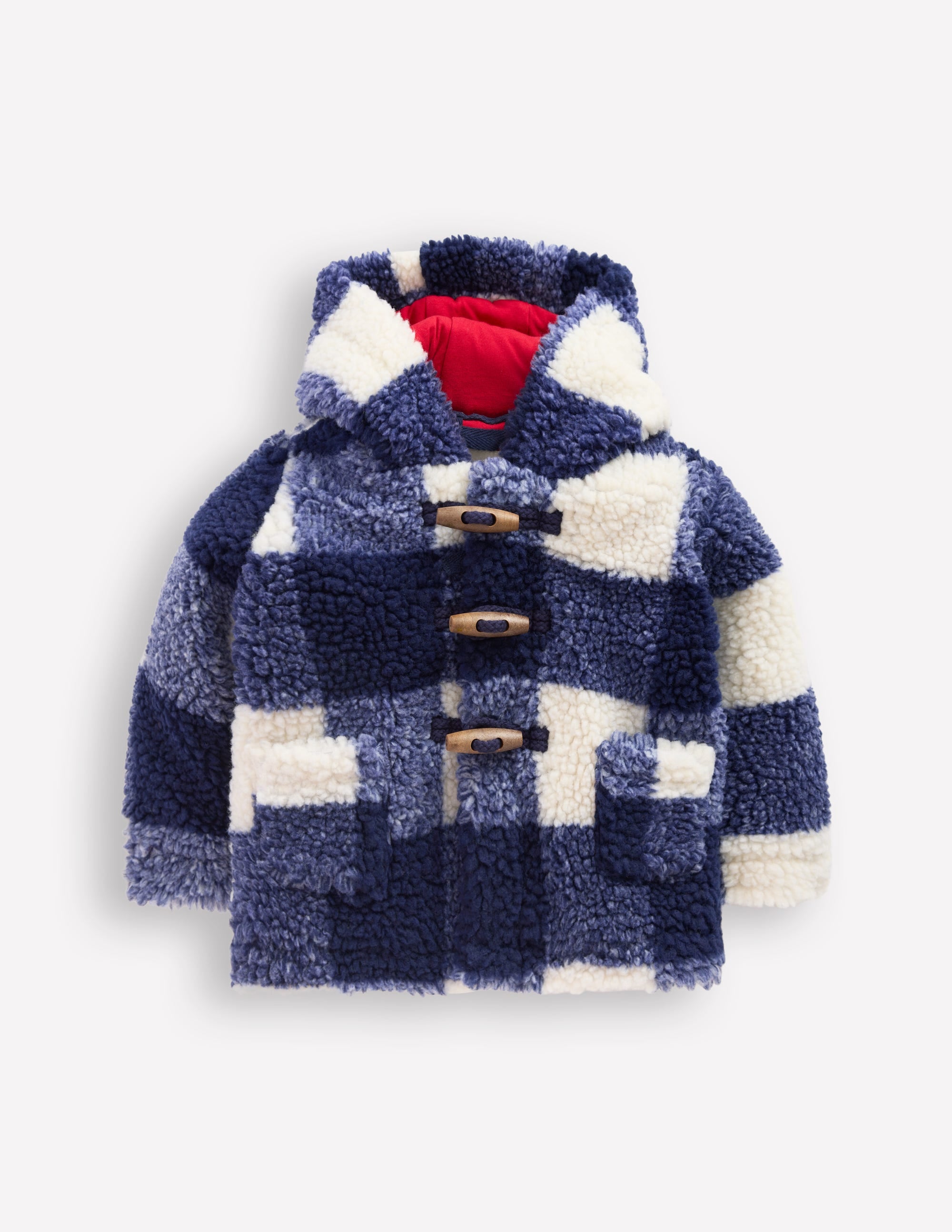 Duffle-coat en borg garçon-Vichy Bleu Marine SS18G003 - Image 1
