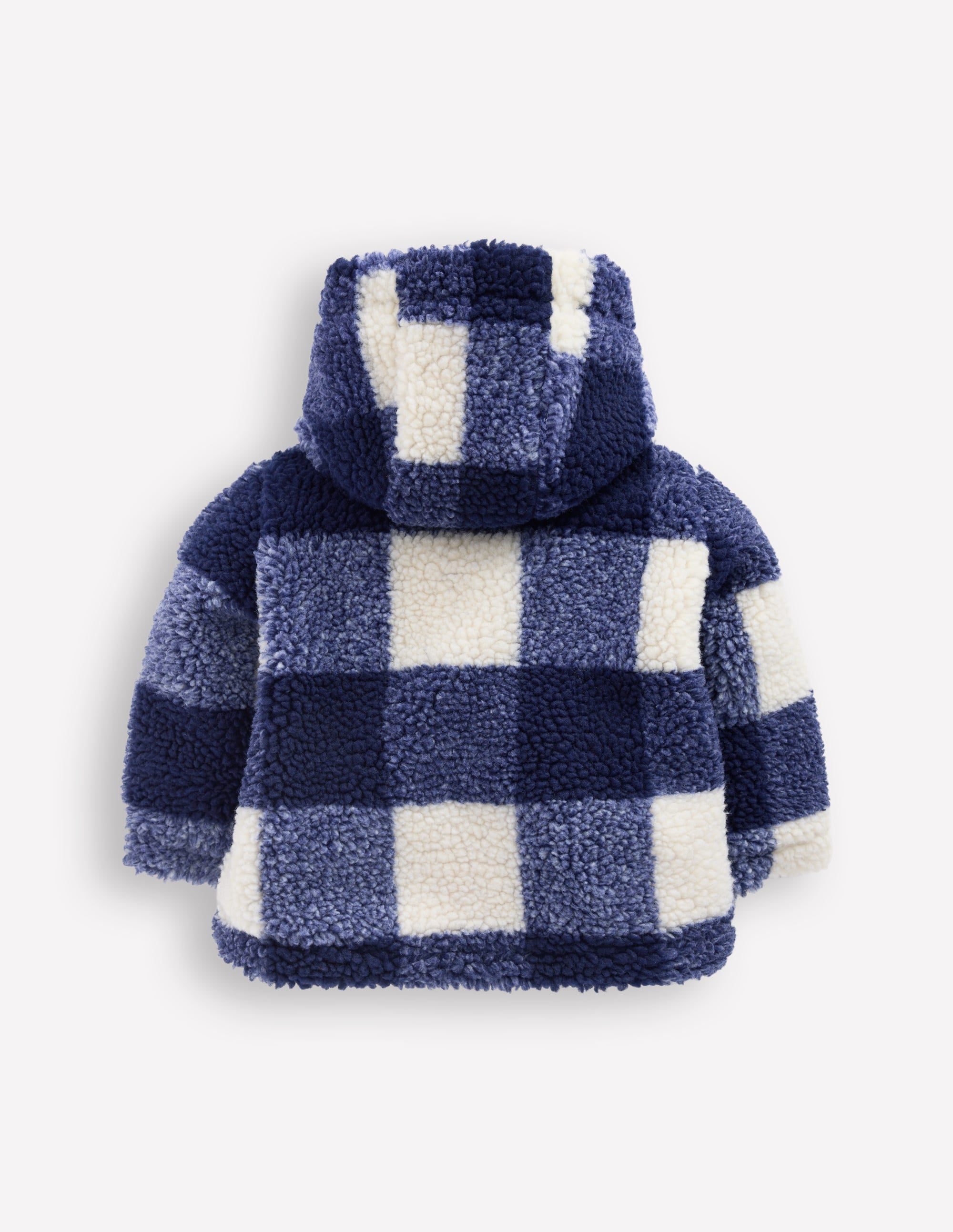 Duffle-coat en borg garçon-Vichy Bleu Marine SS18G003 - Image 2