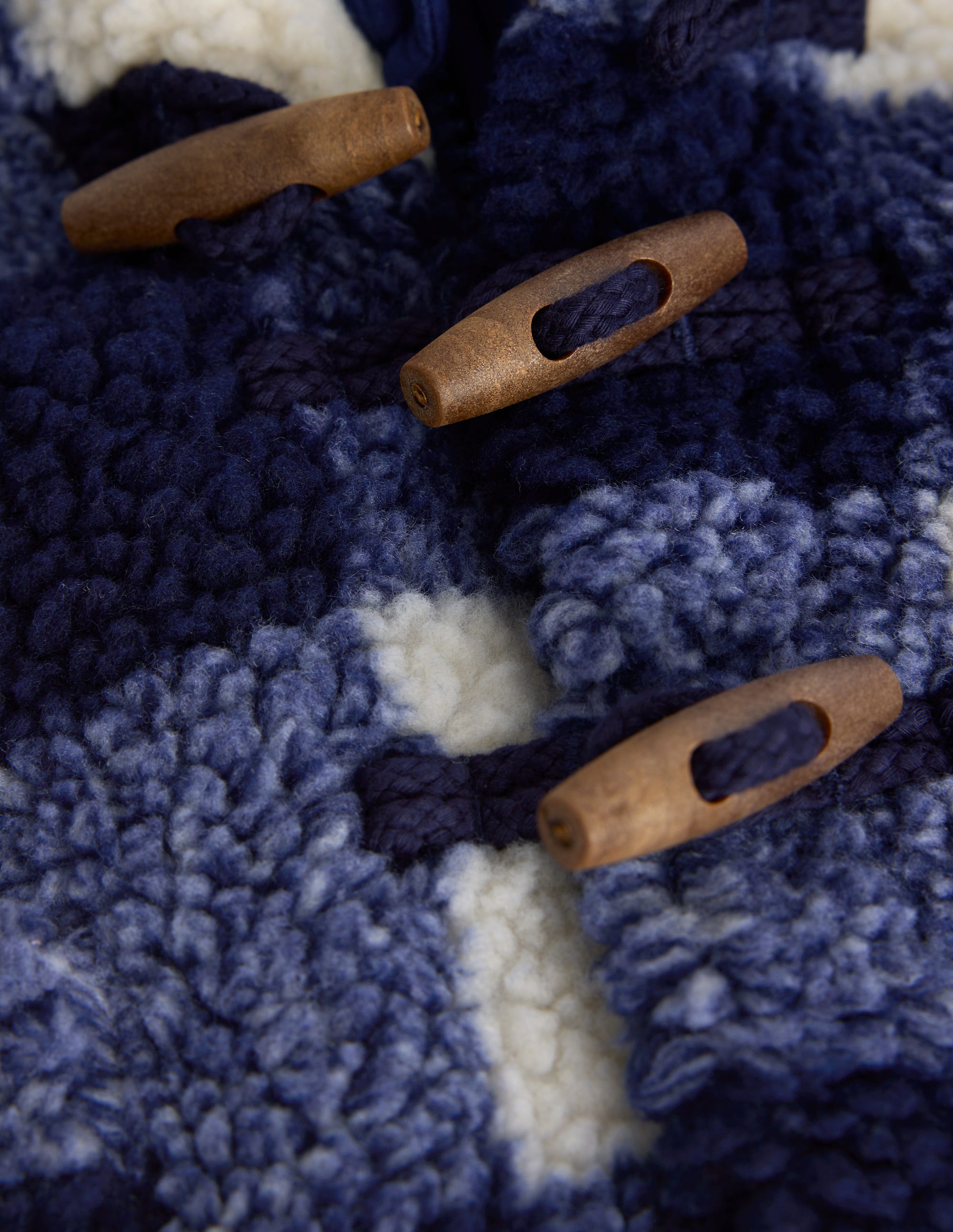 Duffle-coat en borg garçon-Vichy Bleu Marine SS18G003 - Image 3
