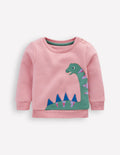 Originelles Sweatshirt für Mädchen-Vintage Rosa Dino