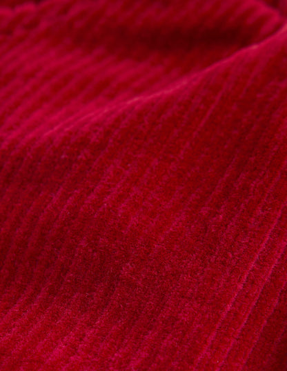 Pantalon en velours côtelé de jersey-Rouge carmin-3