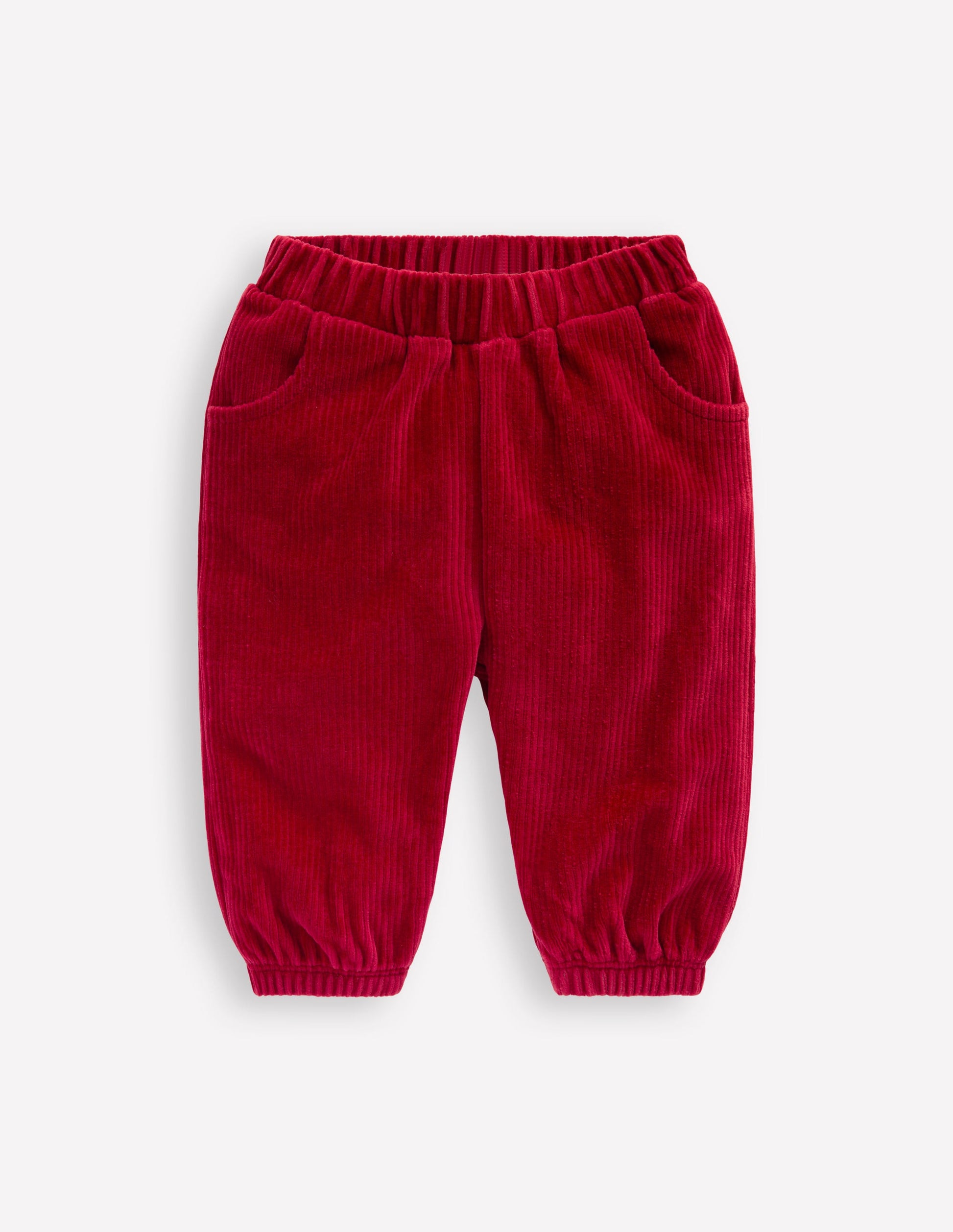 Pantalon en velours côtelé de jersey-Rouge carmin-1
