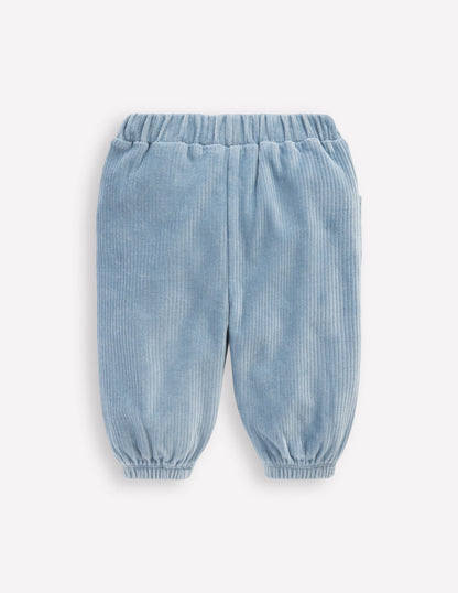Pantalon en velours côtelé de jersey-Bleu français-2