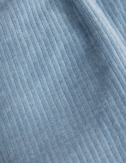 Pantalon en velours côtelé de jersey-Bleu français-3