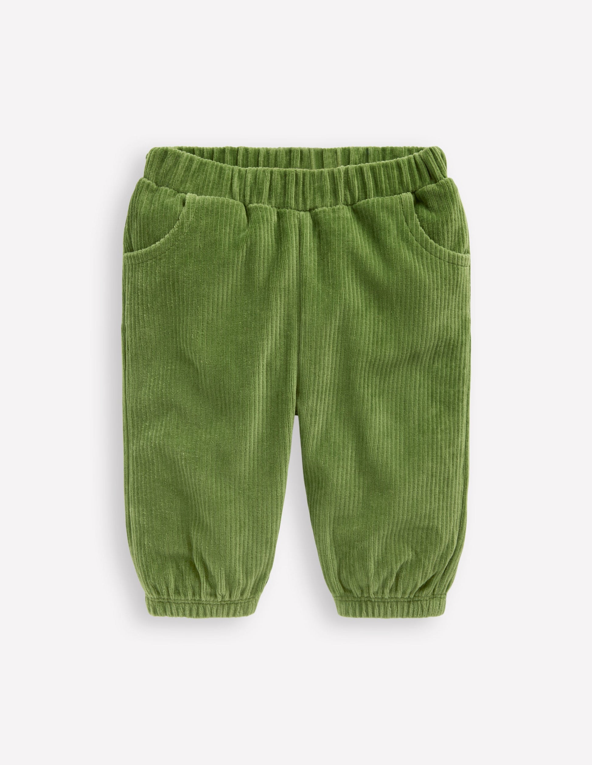 Pantalon en velours côtelé de jersey-Vert Brocoli-1