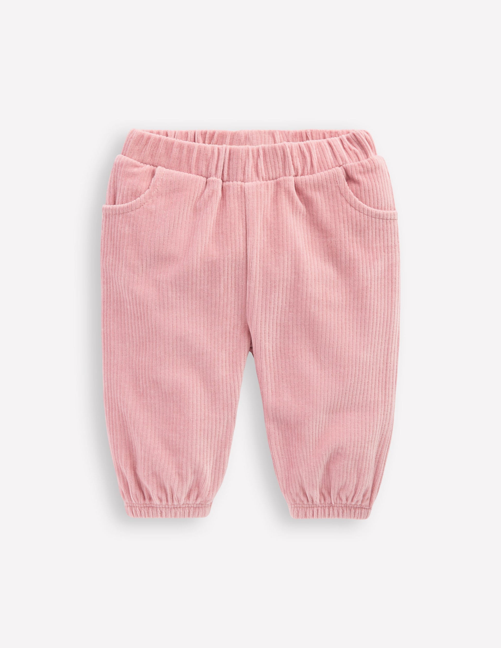 Pantalon en velours côtelé de jersey-Rose vintage-1