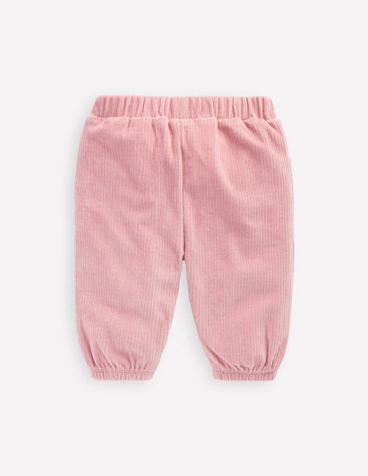 Pantalon en velours côtelé de jersey-Rose vintage-2