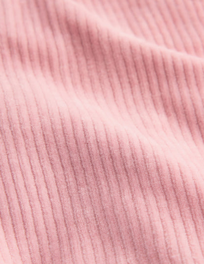 Pantalon en velours côtelé de jersey-Rose vintage-3