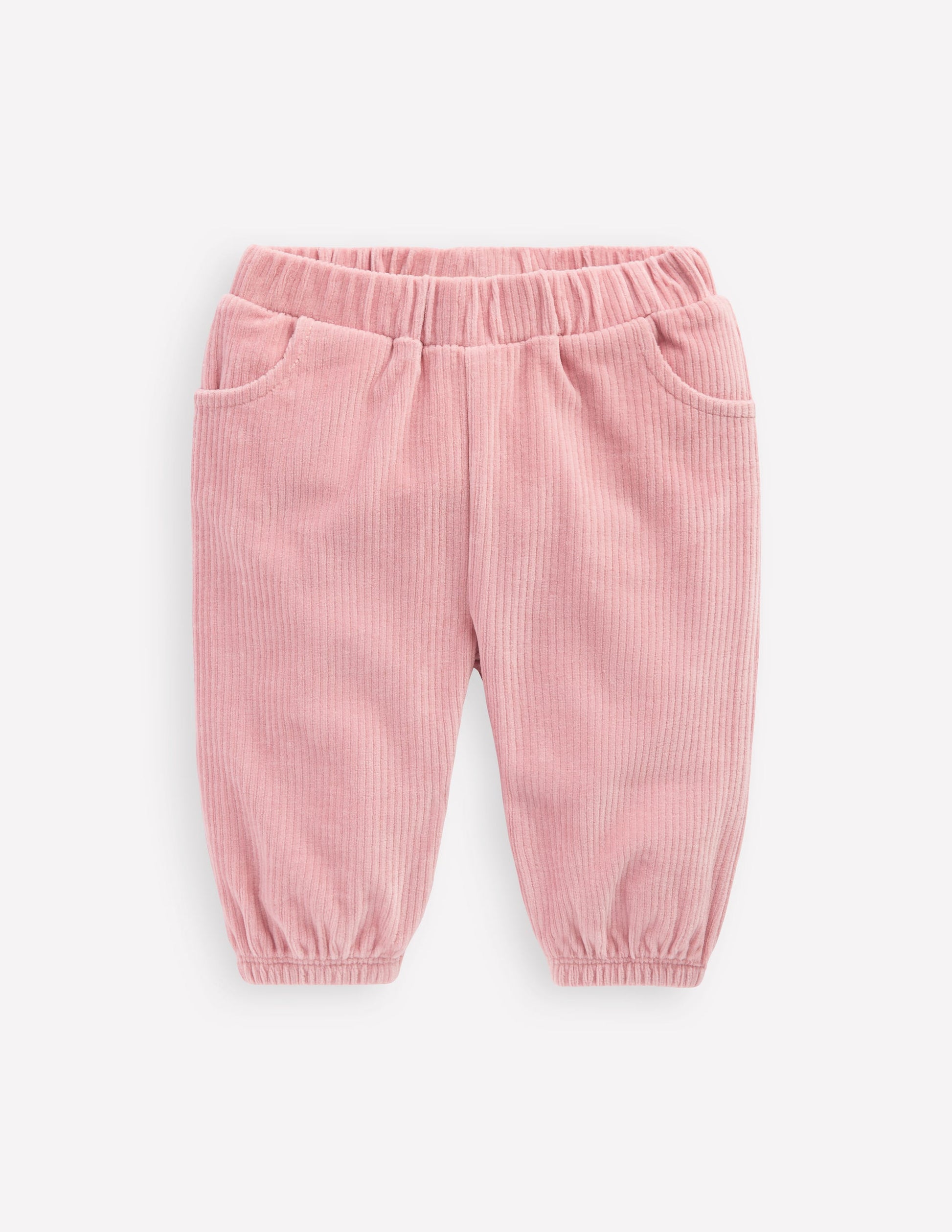 Pantalon en velours côtelé de jersey-Rose vintage-1