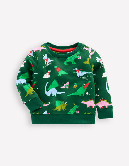 Sweatshirt für Jungen-Grün Dinosaurier