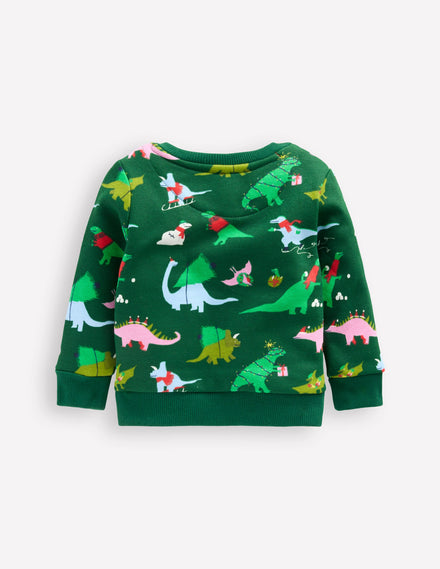 Sweatshirt für Jungen-Grün Dinosaurier