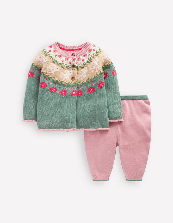 Spielset aus Strick-Zultanitgrün Taube