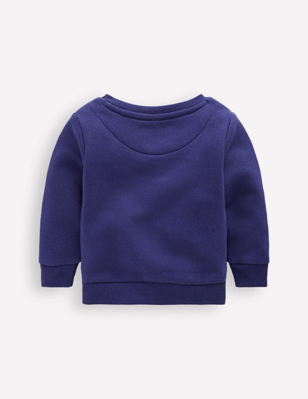 Sweatshirt mit Applikation für Jungen-Navy mit Eisbär