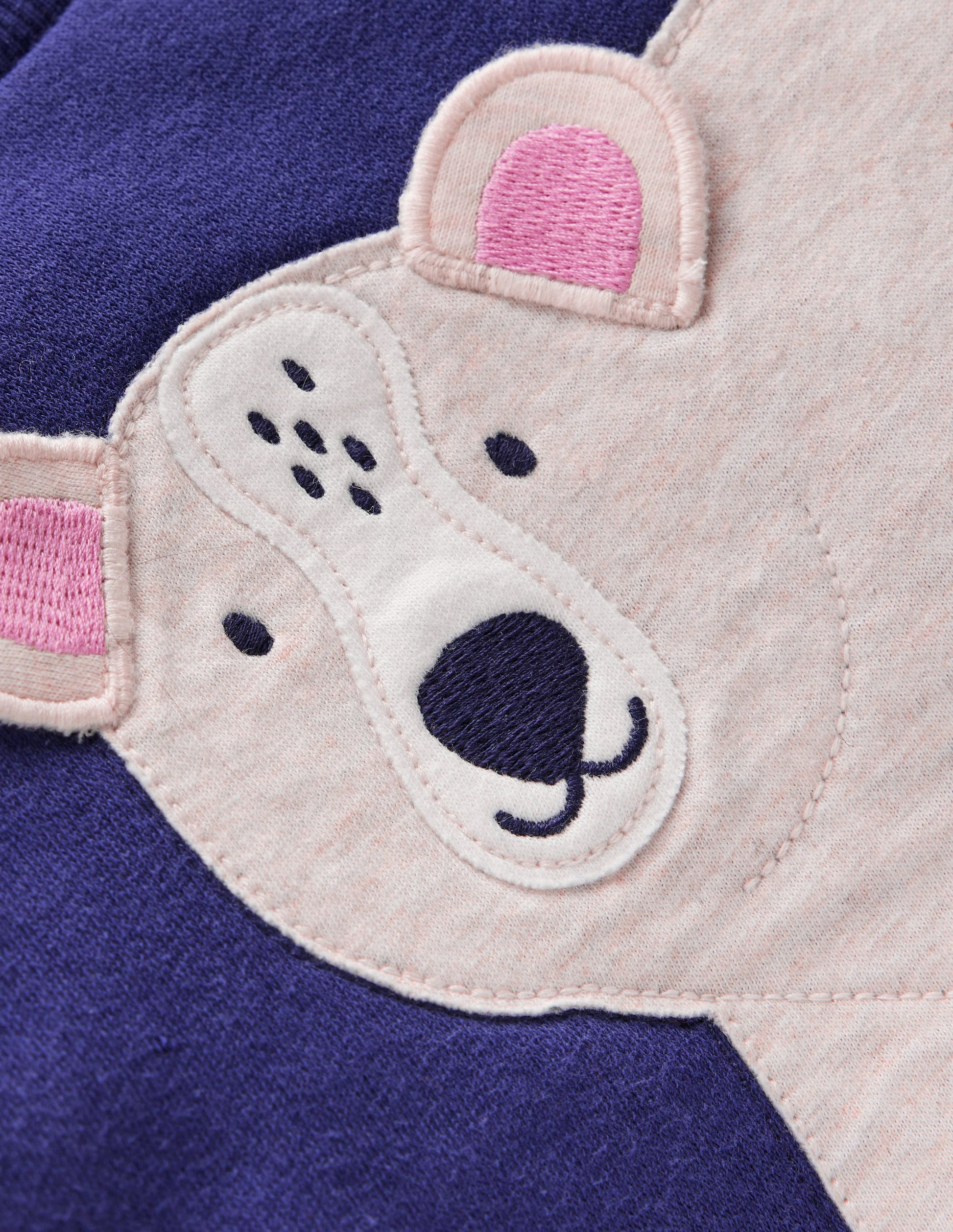 Sweatshirt mit Applikation für Jungen-Navy mit Eisbär-3