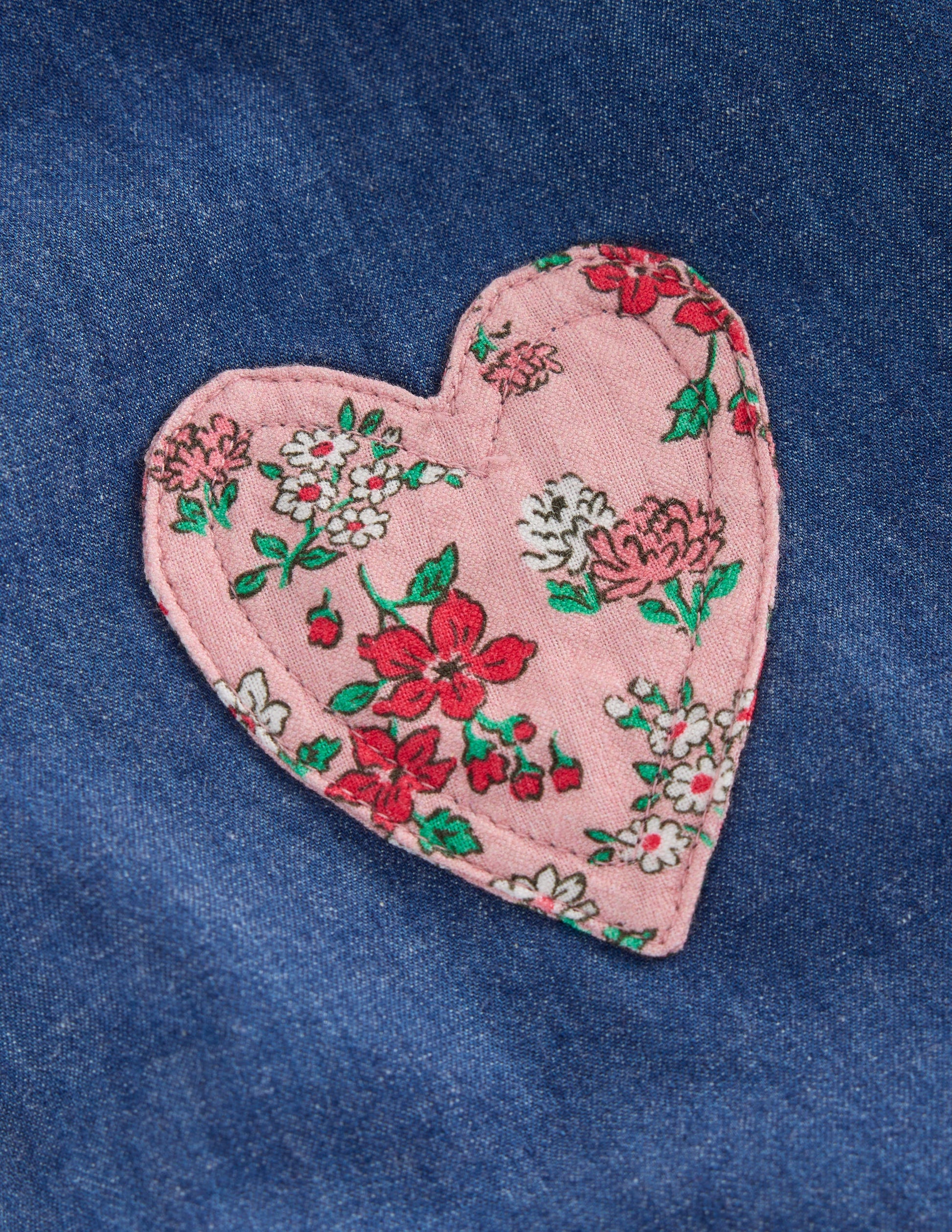 Chambray-Strampler-Chambray Herzen mit Blumenmuster-3