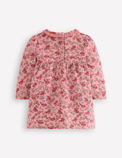 Sweatshirt-Kleid-Erdbeerrosa Blumenwiese-2