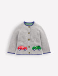 Originelle Logo-Strickjacke-Grau Meliert Autos