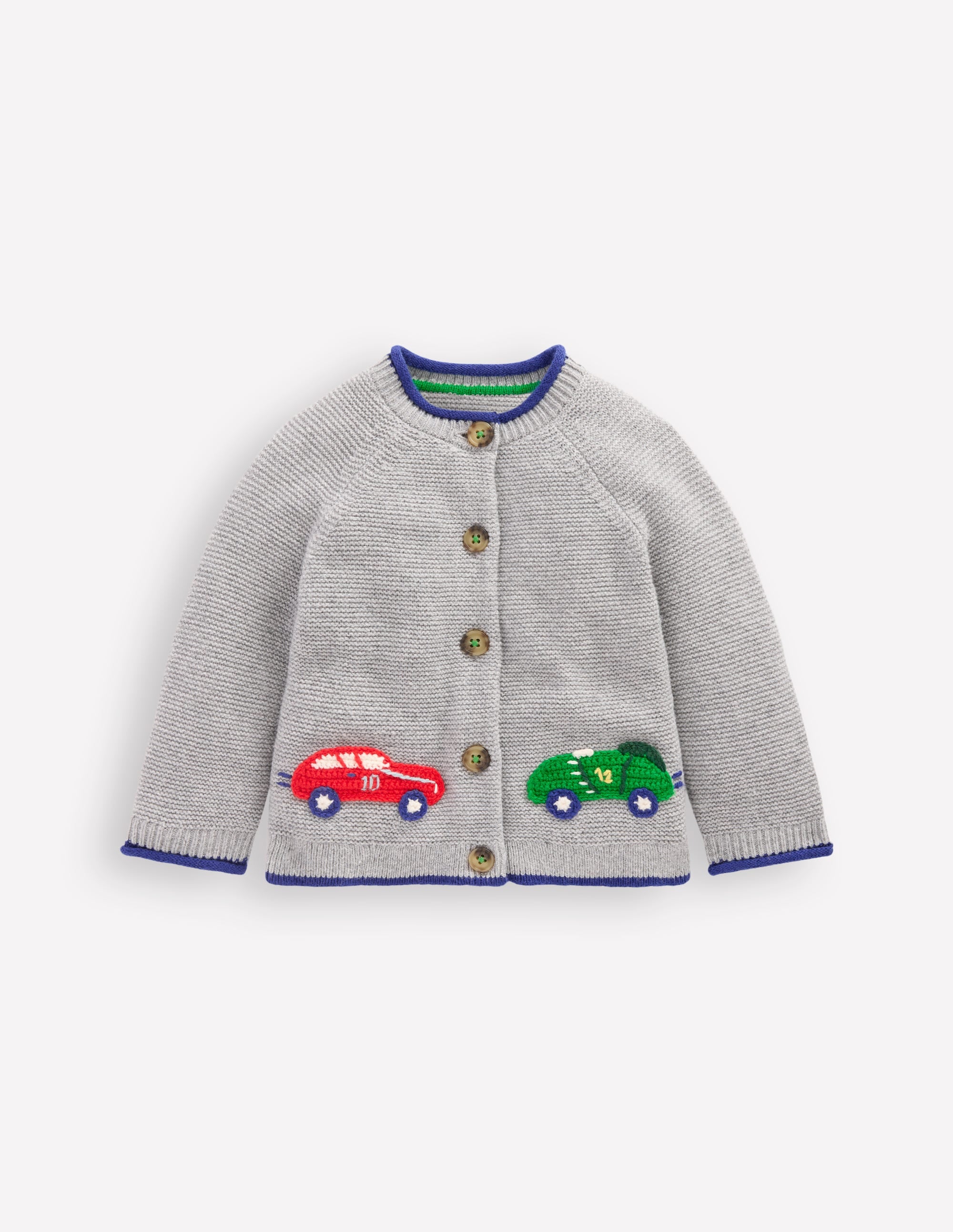 Originelle Logo-Strickjacke-Grau Meliert Autos - Image 1