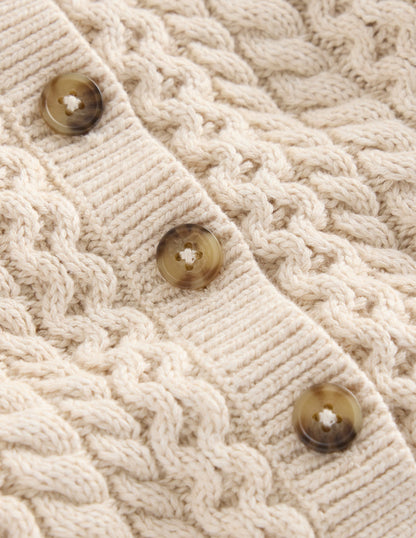 Strickspielset mit Zopfmuster-Beige Meliert-3