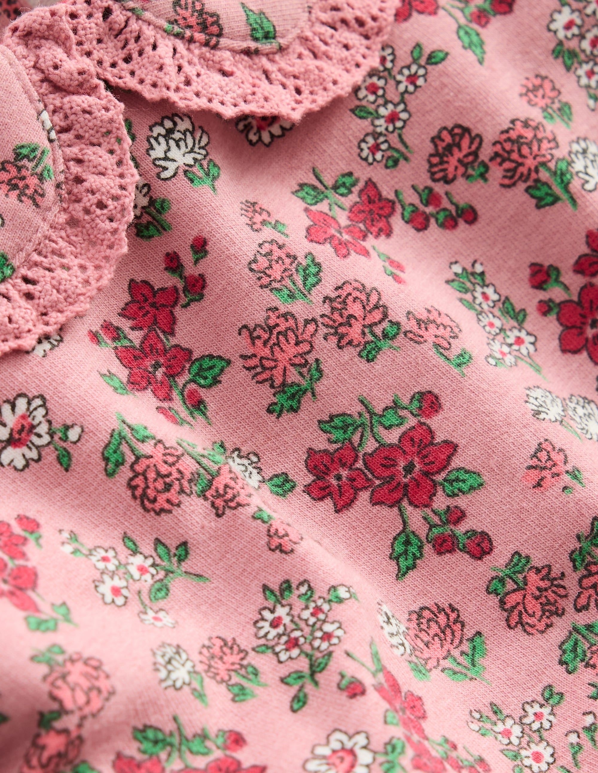 Sweatshirt-Set mit hübschem Kragen-Pink Geblümt - Image 3