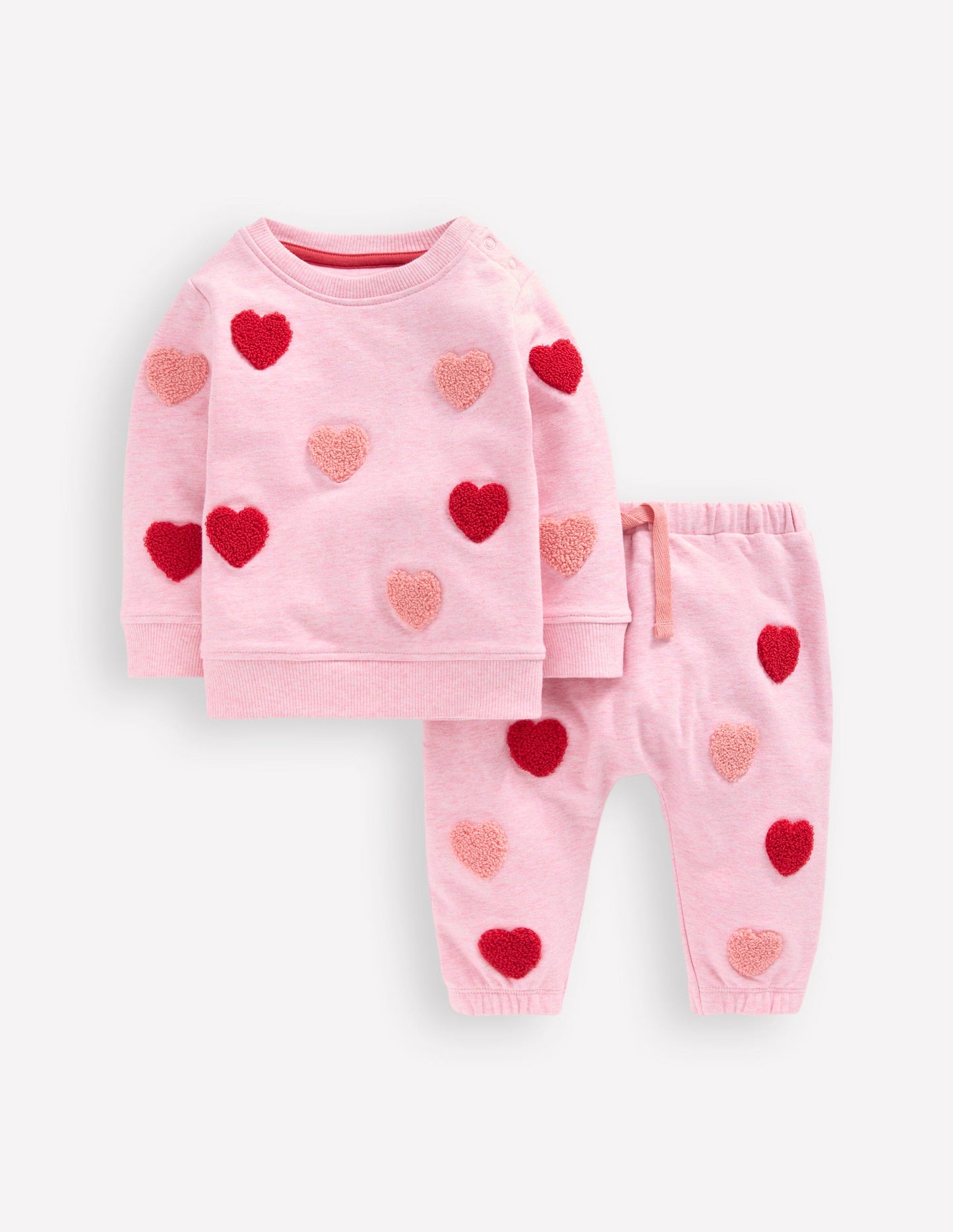 Sweatshirt-Spielset-Rosa Melierte Herzen