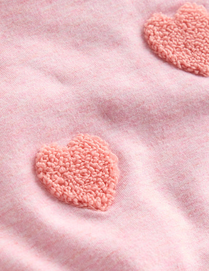 Sweatshirt-Spielset-Rosa Melierte Herzen-3