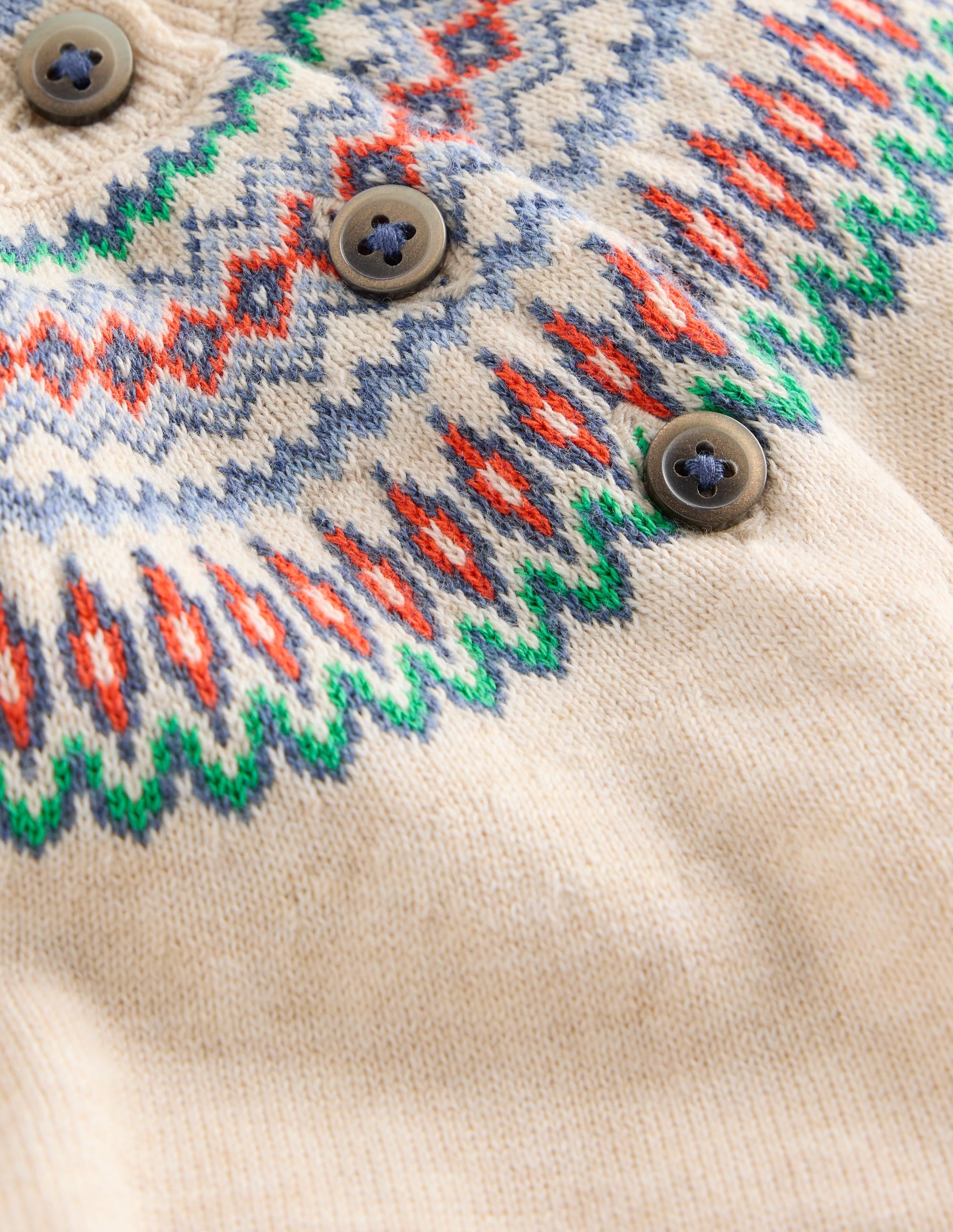 Spielset aus Fair-Isle-Strick-Delftblau/Haferbeige Fair-Isle - Image 3