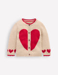Strickjacke mit Logo-Chinchilla Meliert Herz
