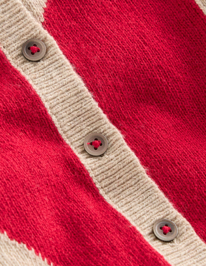 Strickjacke mit Logo-Chinchilla Meliert Herz-3