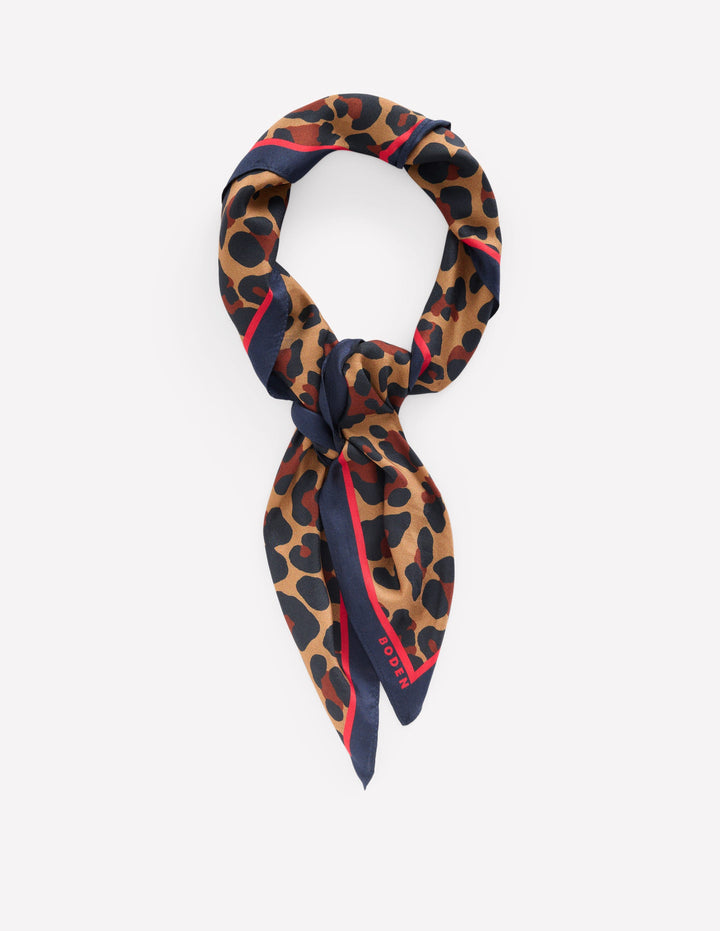 Foulard carré en soie-Multi, motif Cheetah Pop