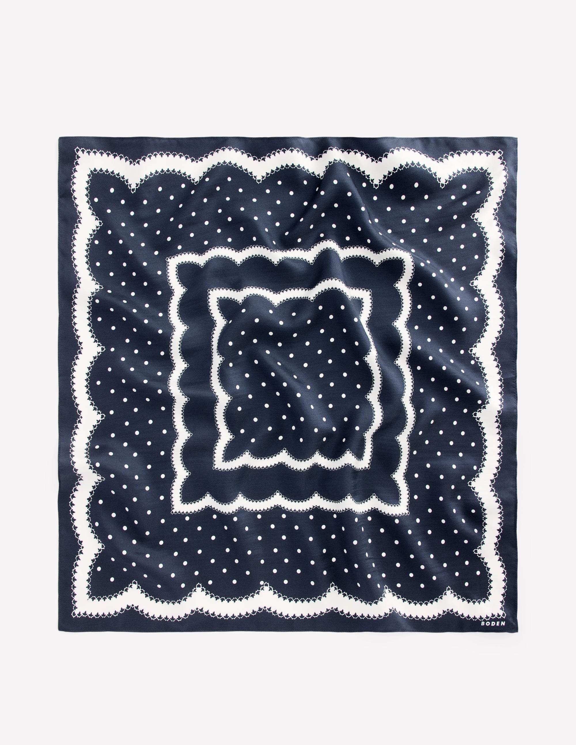 Elisabeth Quadratischer Seidenschal-Marineblau - Image 3