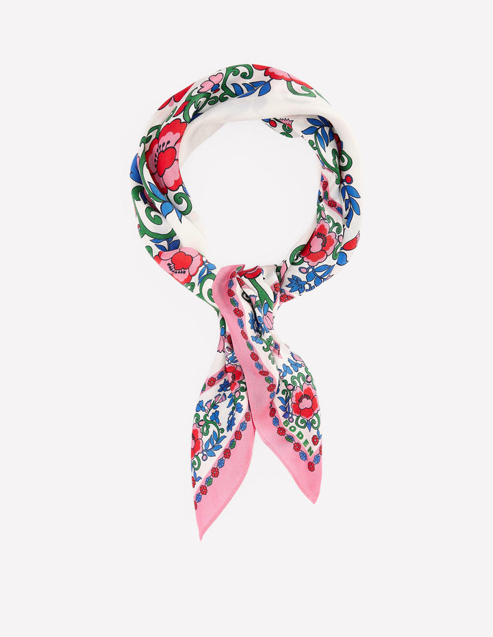 Silk Square Scarf-Multi, Ornamental Lattice