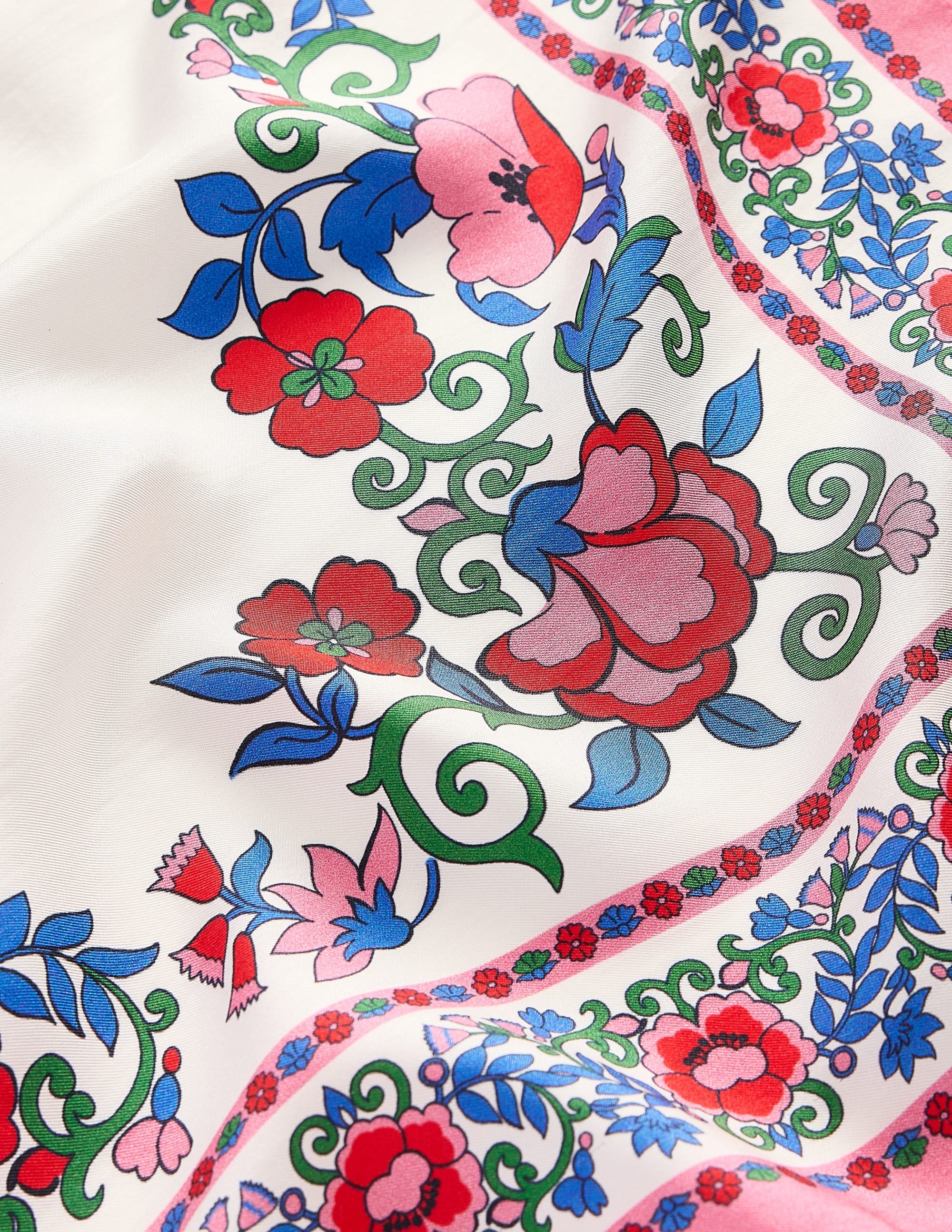 Elisabeth Quadratischer Seidenschal-Bunt, Gitterornament - Image 4