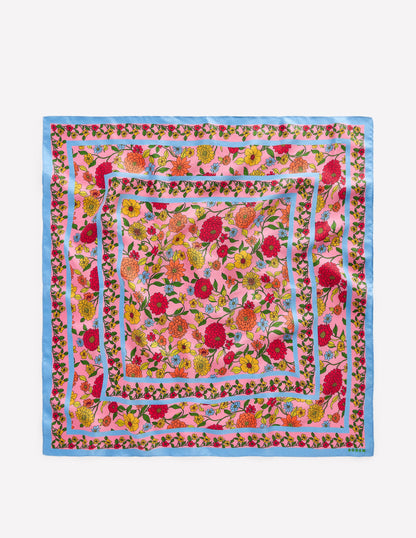 Quadratischer Seidenschal-Bunt, Kaskadenartige Dahlien-3