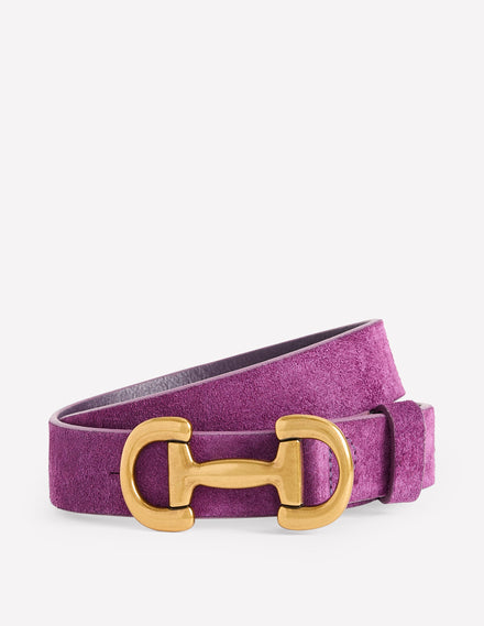Ceinture Iris à mors en cuir-Violet royal