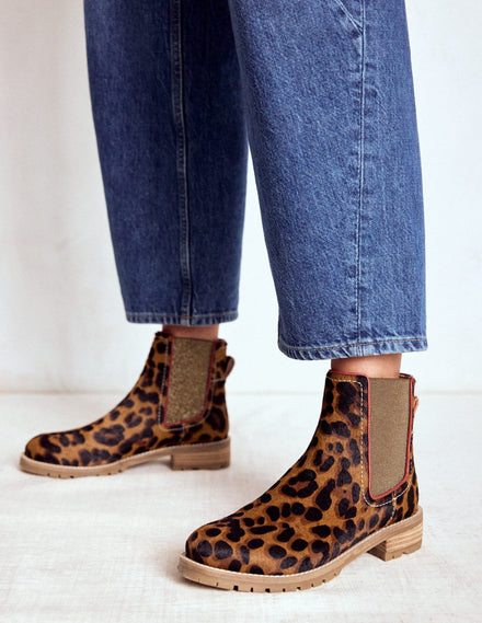 Freya Chelsea-Stiefel-Mohair, Leopardenmuster