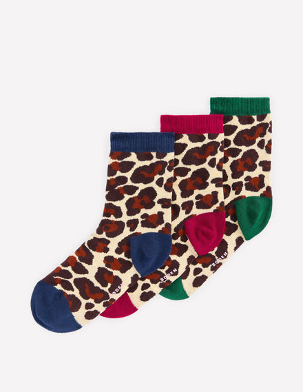 3 paires de chaussettes fantaisie-Cœurs folk rouge rockabilly