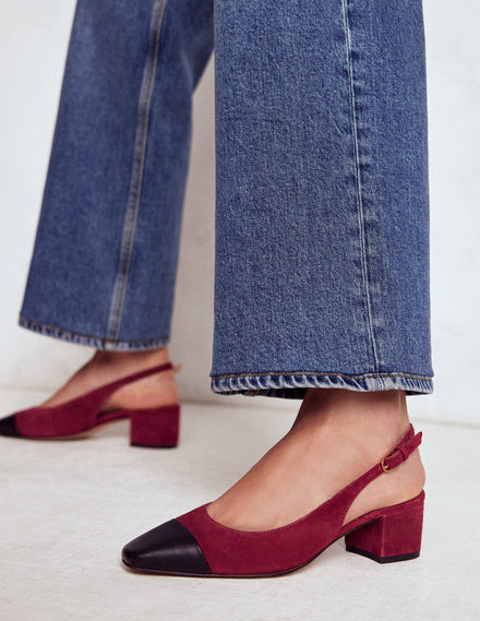 Ailsa Slingbacks mit Blockabsatz-Oxblood