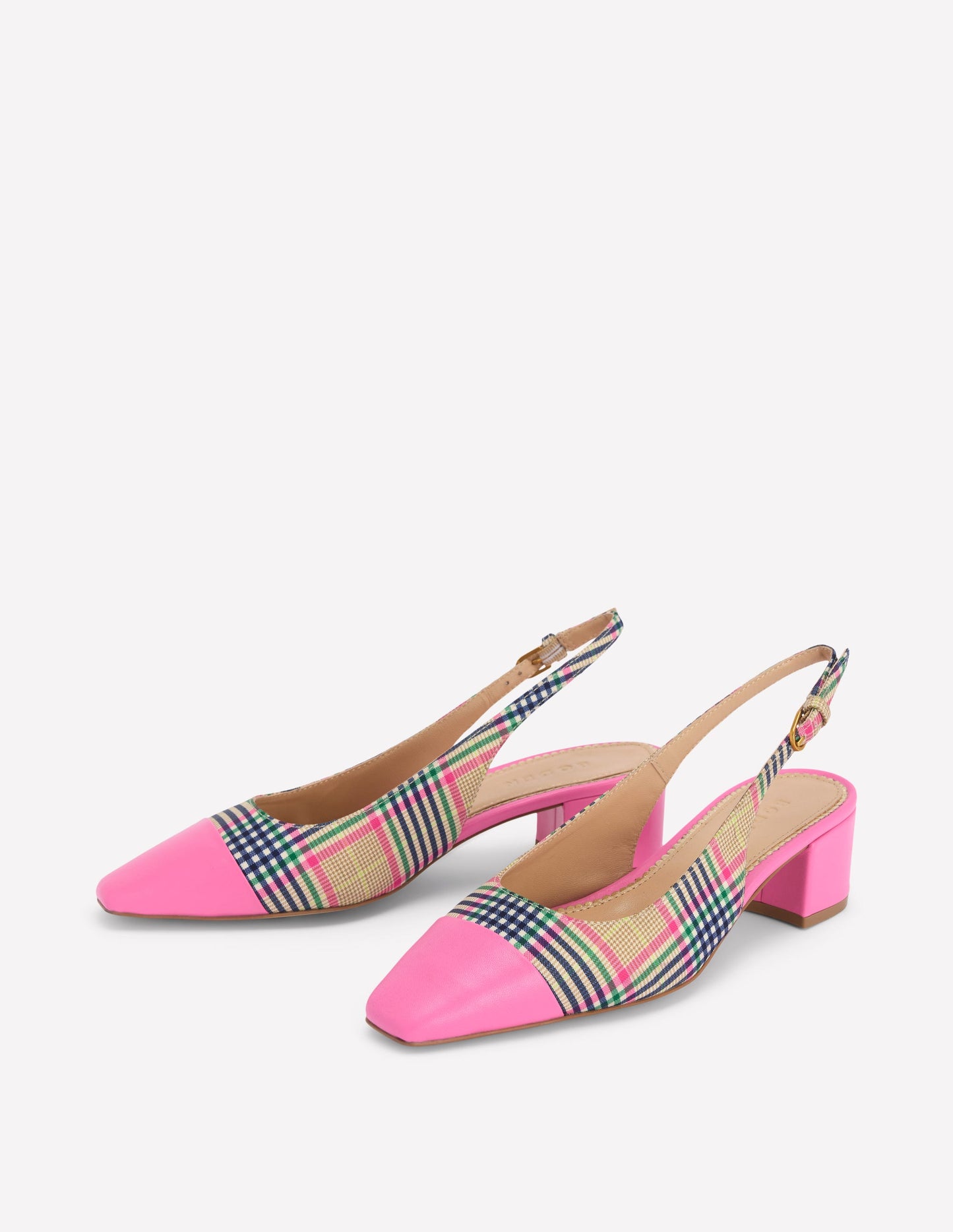 Ailsa Slingbacks mit Blockabsatz-Bunt Karomuster