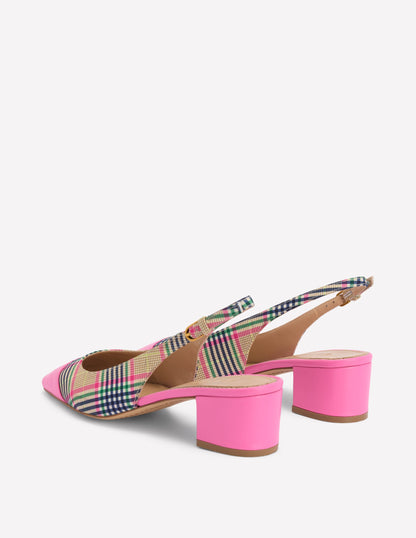 Ailsa Slingbacks mit Blockabsatz-Bunt Karomuster-5