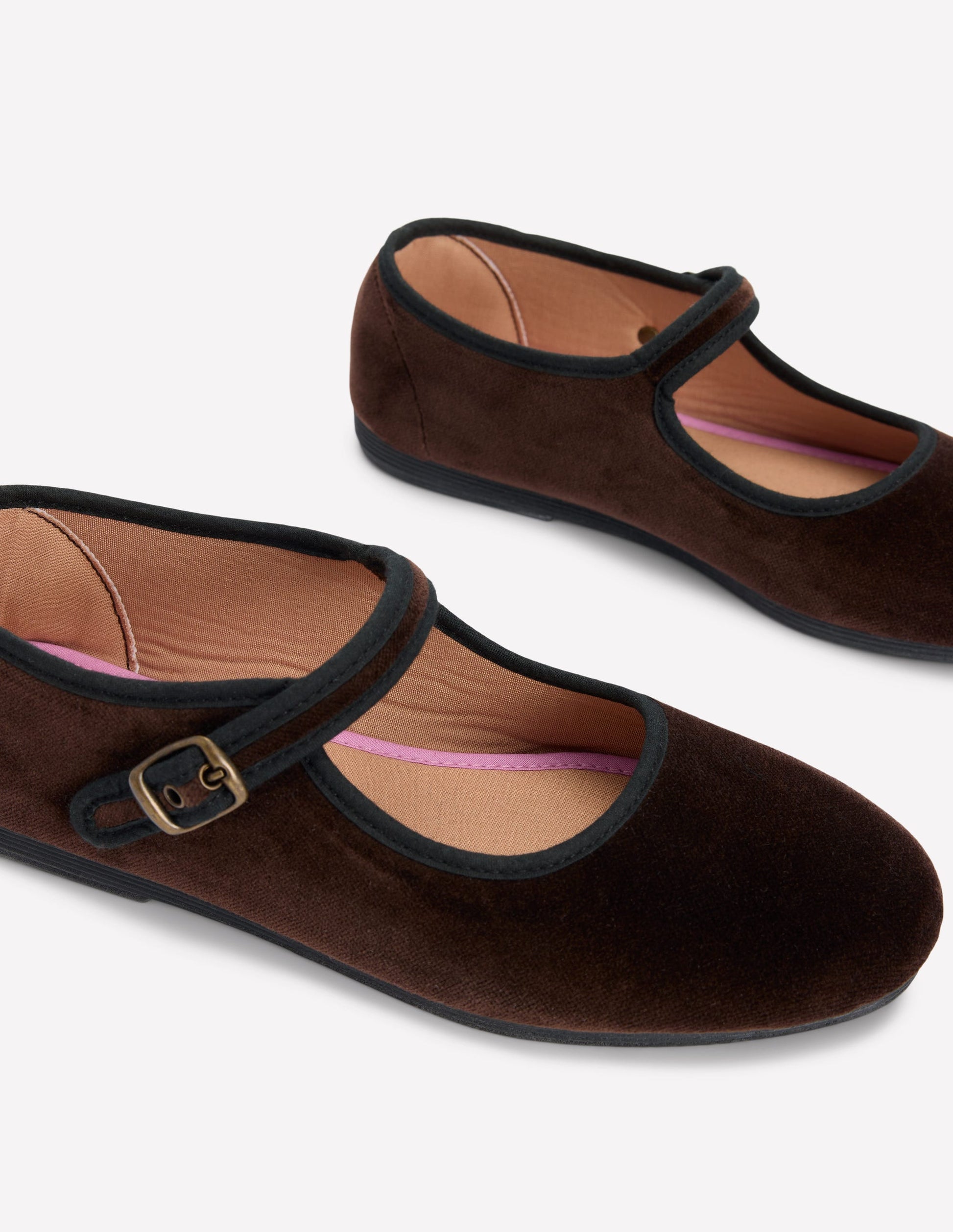 Mary Janes aus dehnbarem Material-Schokoladenbraun Samt-5