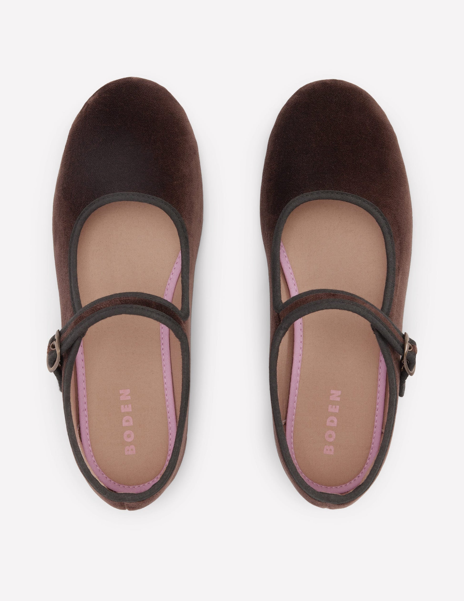 Mary Janes aus dehnbarem Material-Schokoladenbraun Samt-6