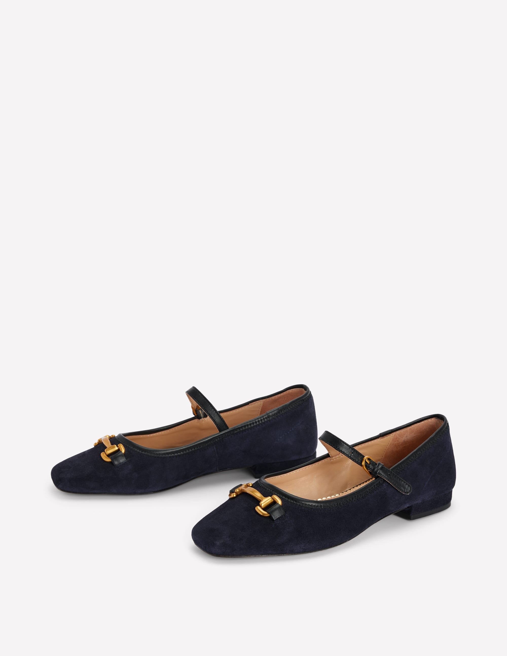 Flache Mary Janes mit Trensendetail-Dunkles Navy - Image 3