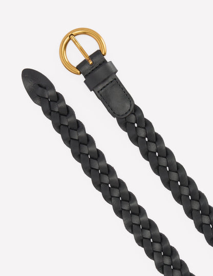 Ceinture fine tressée-Noir-3