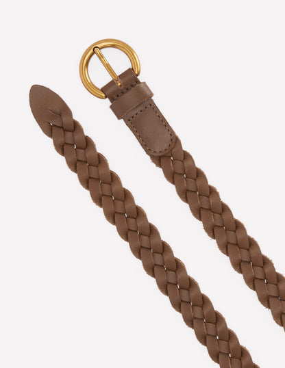 Ceinture fine tressée-Terre d'ombre-3