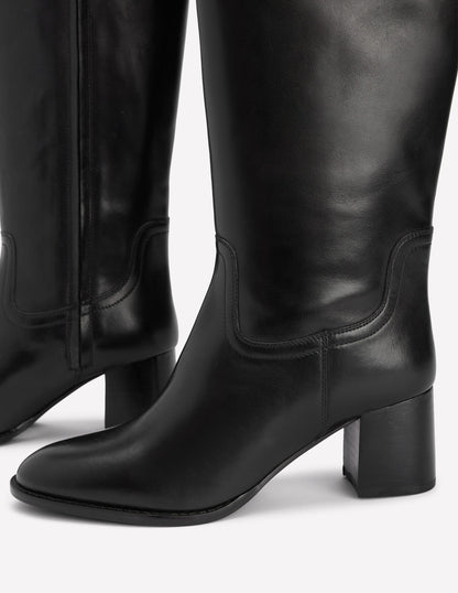 Bottes hauteur genou élégantes Skye-Noir-4