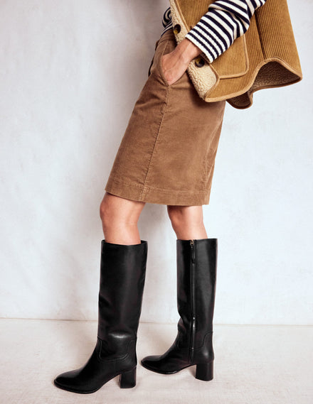 Skye Elegante, kniehohe Stiefel-Schwarz