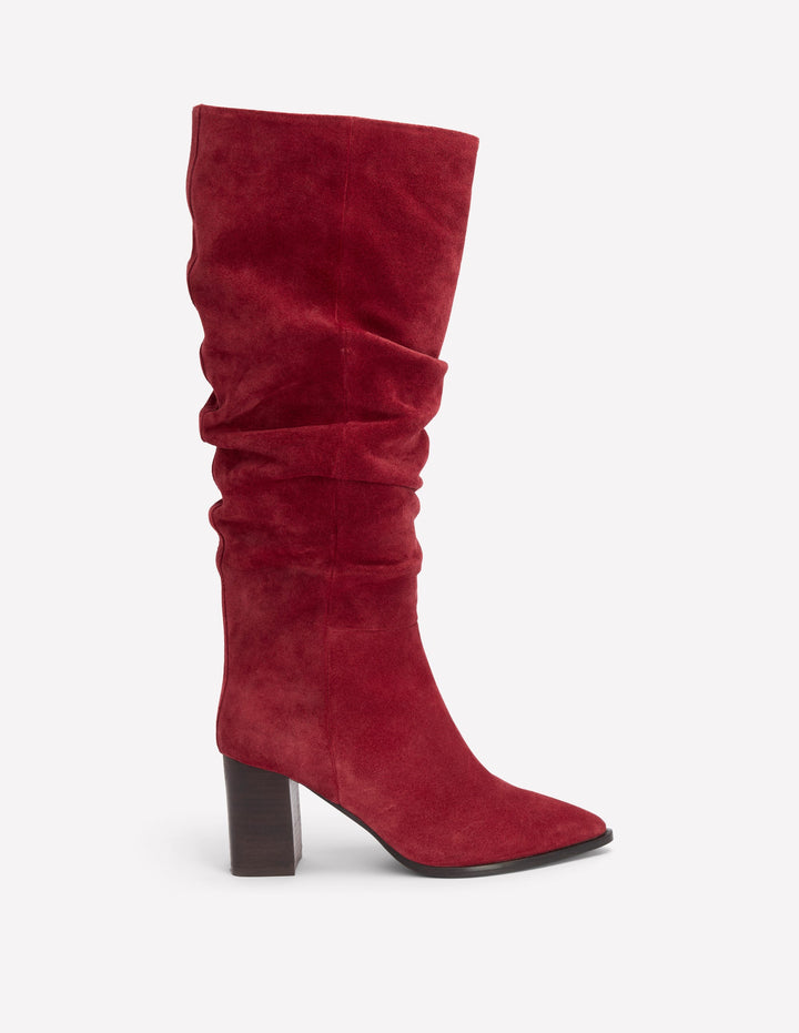Vera Spitze Stiefel mit Blockabsatz-ROT
